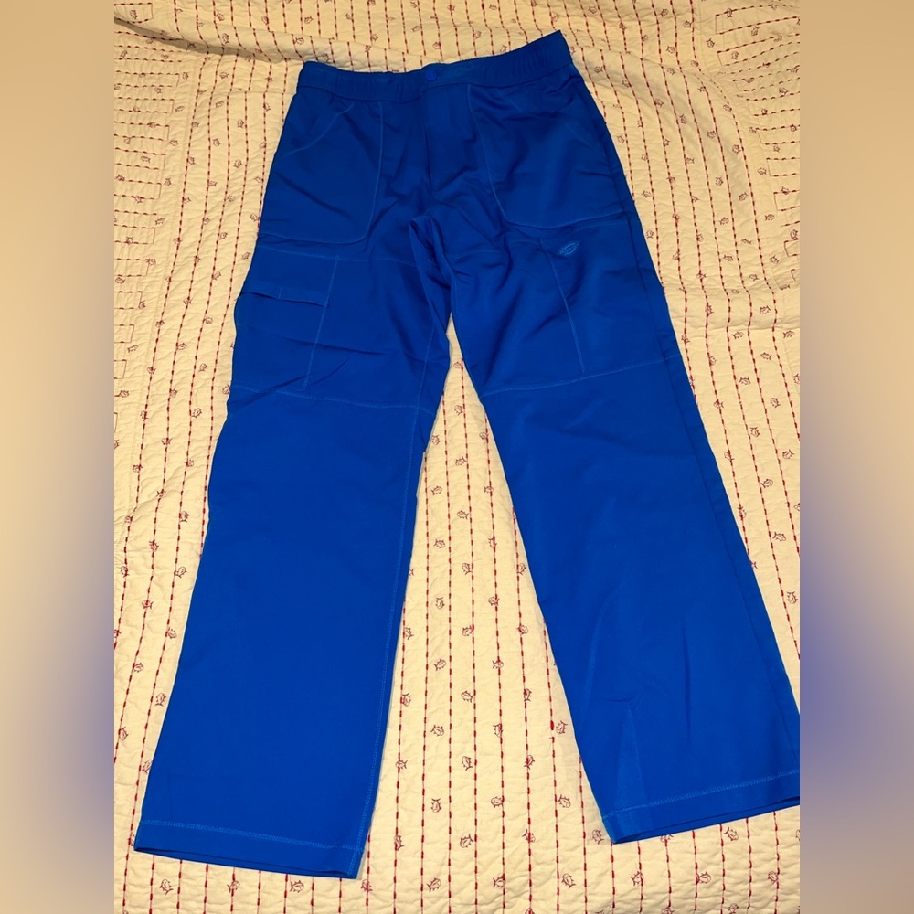 Dickies Dynamix Zip Fly Cargo Scrub Pants Royal Blue DK110 Men’s Medium